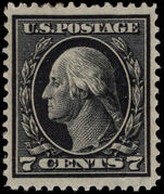 USA 1912-14 7c black perf 12 single line wmk fine lightly mounted mint.