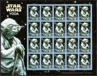 USA 2007 Star Wars Yoda sheetlet unmounted mint.