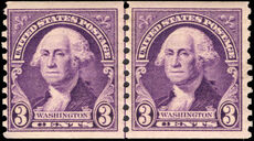 USA 1932 3c Washington joint-line horizontal coil pair unmounted mint.
