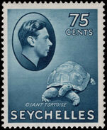 Seychelles 1938-49 75c slate-blue tortoise lightly mounted mint.