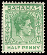 Bahamas 1938-52 ½d green lightly mounted mint.