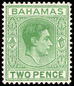 Bahamas 1938-52 2d green lightly mounted mint.