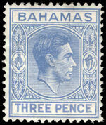Bahamas 1938-52 3d blue lightly mounted mint.