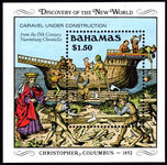 Bahamas 1989 500th Anniversary (1992) of Discovery of America by Columbus (2nd issue) souvenir sheet unmounted mint.