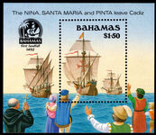 Bahamas 1990 500th Anniversary (1992) of Discovery of America by Columbus (3rd issue) souvenir sheet unmounted mint.