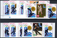Belize 1980 Winter Olympics in pairs with central label unmounted mint.