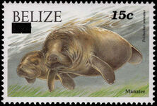 Belize 2004-05 American Manatee provisional Questa printing unmounted mint.