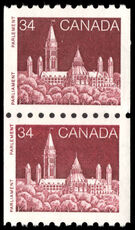 Canada 1985-2000 34c Parliament recess coil pair unmounted mint.