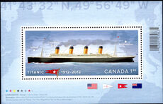 Canada 2012 Centenary of the Sinking of the Titanic souvenir sheet unmounted mint.