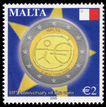 Malta 2009 Tenth Anniversary of the Euro unmounted mint.