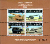 Malta 2010 100 Ton Guns souvenir sheet unmounted mint.