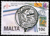Malta 1991 25th Anniversary of Philatelic Society of Malta fine used.