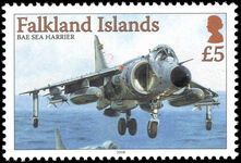 Falkland Islands 2008 £5 BAE Sea Harrier unmounted mint.