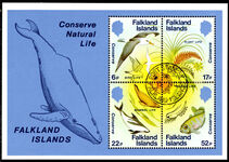 Falkland Islands 1984 Nature Conservation souvenir sheet fine used.