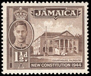 Jamaica 1945-46 1½d Courtyard perf 12 x13 lightly mounted mint.