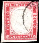Sardinia 1861 40c carmine fine used