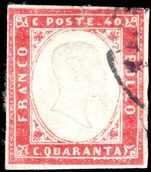 Sardinia 1862 40c rose-carmine fine used