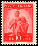 Italy 1945-48 10l Justice fine unmounted mint.
