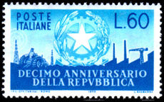 Italy 1956 Republic 60l mint lightly hinged.