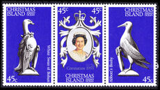 Christmas Island 1978 Coronation Anniversary strip unmounted mint.