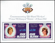 Cook Islands 1982 Birth of Prince William of Wales (2nd issue) souvenir sheet unmounted mint.