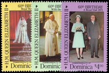 Dominica 1986 60th Birthday of Queen Elizabeth II unmounted mint.