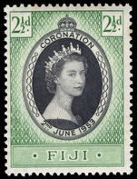 Fiji 1953 Coronation lightly mounted mint.