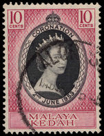 Kedah 1953 Coronation fine used.