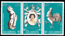 New Hebrides 1978 25th Anniv of Coronation strip unmounted mint.
