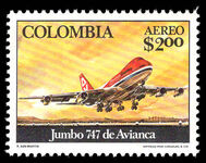 Colombia 1976 Inauguration of Avianca Jumbo Jet Service unmounted mint.