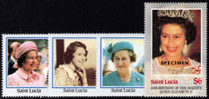 St Lucia 1986 60th Birthday of Queen Elizabeth II SPECIMEN unmounted mint.