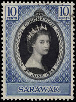 Sarawak 1953 Coronation fine used.