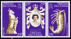 Tristan da Cunha 1978 25th Anniv of Coronation strip unmounted mint.