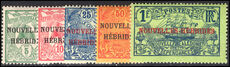 French New Hebrides 1908 set lightly mounted mint.