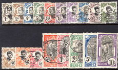 Indo-China 1907 set fine used or mint (20c 40c 5f 10f mint).
