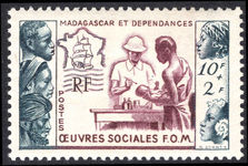 Madagascar 1950 Colonial Welfare fine lightly mounted mint.