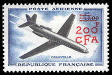 Reunion 1961-67 200f Caravelle lightly mounted mint.