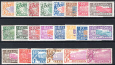 Reunion 1922-30 set mixed lightly mounted mint or fine used (less 1f50).