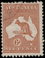 Australia 1931-36 6d chestnut CofA (few ragged perfs at top) fine used.