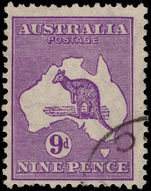 Australia 1931-36 9d violet die II (unpriced as single in SG) CofA fine used.