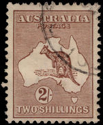 Australia 1915-27 2s brown die II narrow crown fine used.