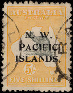 N W Pacific Islands 1915-16 5s grey and yellow wmk 5 fine used.