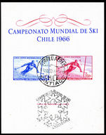 Chile 1966 Skiing souvenir sheet fine used.
