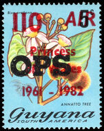 Guyana 1982 110c on 5c Annatto tree optd OPS unmounted mint.