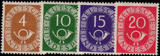 West Germany 1951-52 4pf 10pf 15pf and 20pf fine fine lightly mounted mint.
