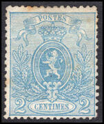 Belgium 1866-67 2c blue perf 14½x14 unused (faults).