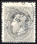 Belgium 1869-80 50c drab fine used.
