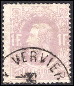 Belgium 1869-80 1f dull lilac fine used.