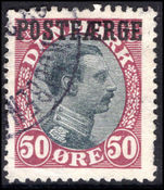 Denmark 1919-41 50ø  black and claret parcel post fine used.