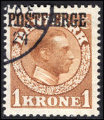 Denmark 1919-41 1kr yellow-brown parcel post lightly mounted mint.